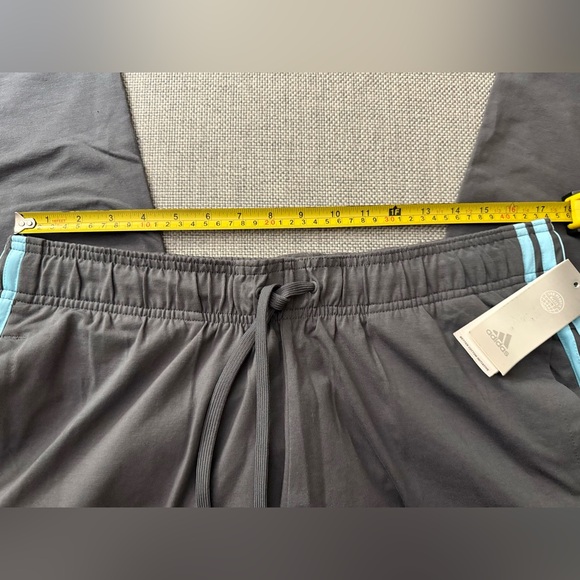 ADIDAS TRACK JOGGERS GREY WITH TURQUOISE TRIPLE STRIPE - Picture 4 of 15